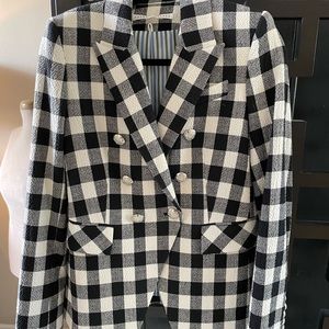 Veronica Beard’s double breasted dickie blazer in gingham tweed. Never worn.
